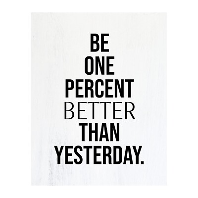 Be One Percent Better Than Yesterday - Motivation Quote Wall Poster