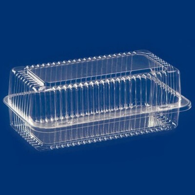 50 Stück - ALI35C Transparent Klappbar Rechteckig Behälter - Für Kuchen & Gebäck