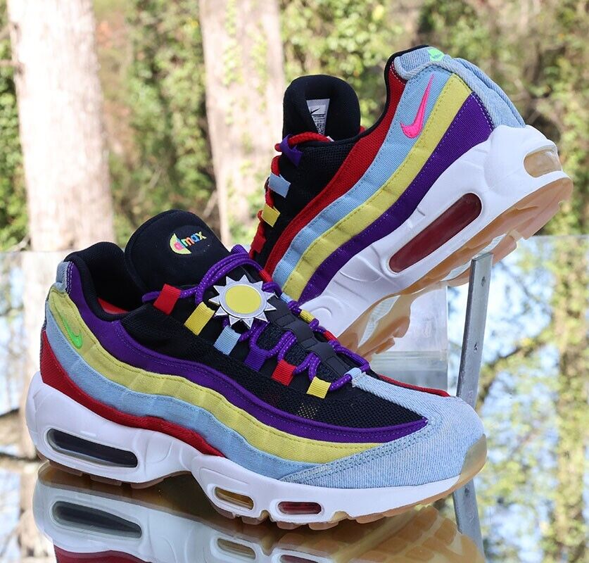 Nike Air Max 95 Multicolor Denim Men's Size 10.5 Psychic Nike Air Max 95 Multicolor Denim Men's Size 10.5 Psychic