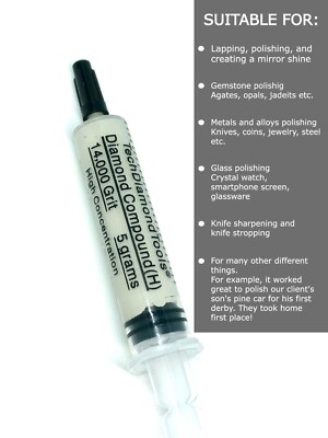 Diamond Polishing Lapping Paste 14,000 Grit 0-1 Micron (H) 50% Concentration 5 g