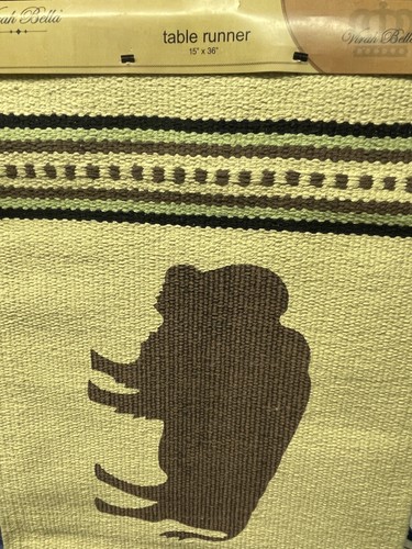 REGAL COMFORT “Tan Buffalo ” TABLE RUNNER 15”x 36” - Picture 2 of 2