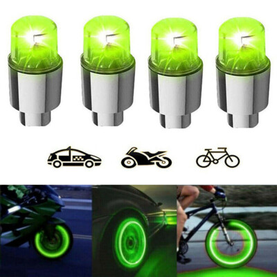 4pcs Auto SUV Wheel Tire Tyre Air Valve Stem LED Light Caps Cover Accessories