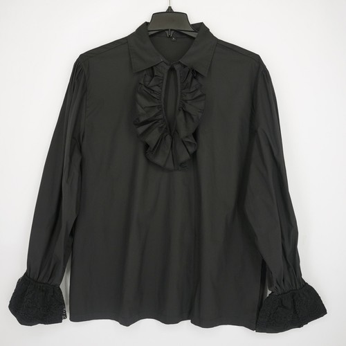 Renaissance Victorian Steampunk Ruffled Medieval Halloween Cosplay Shirt L NWT