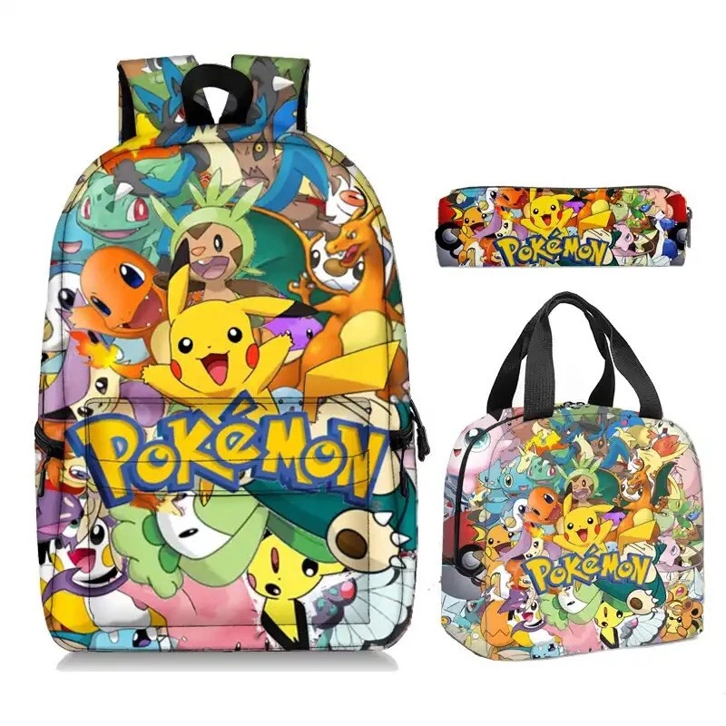 Pokemon Backpack with Lunch Box and with Pencil Box