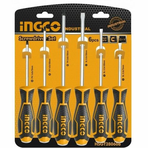 Ingco Set CACCIAVITI A BATTERE Professionali Gambo Esagonale 6 Giraviti Croce cr - Foto 9 di 9