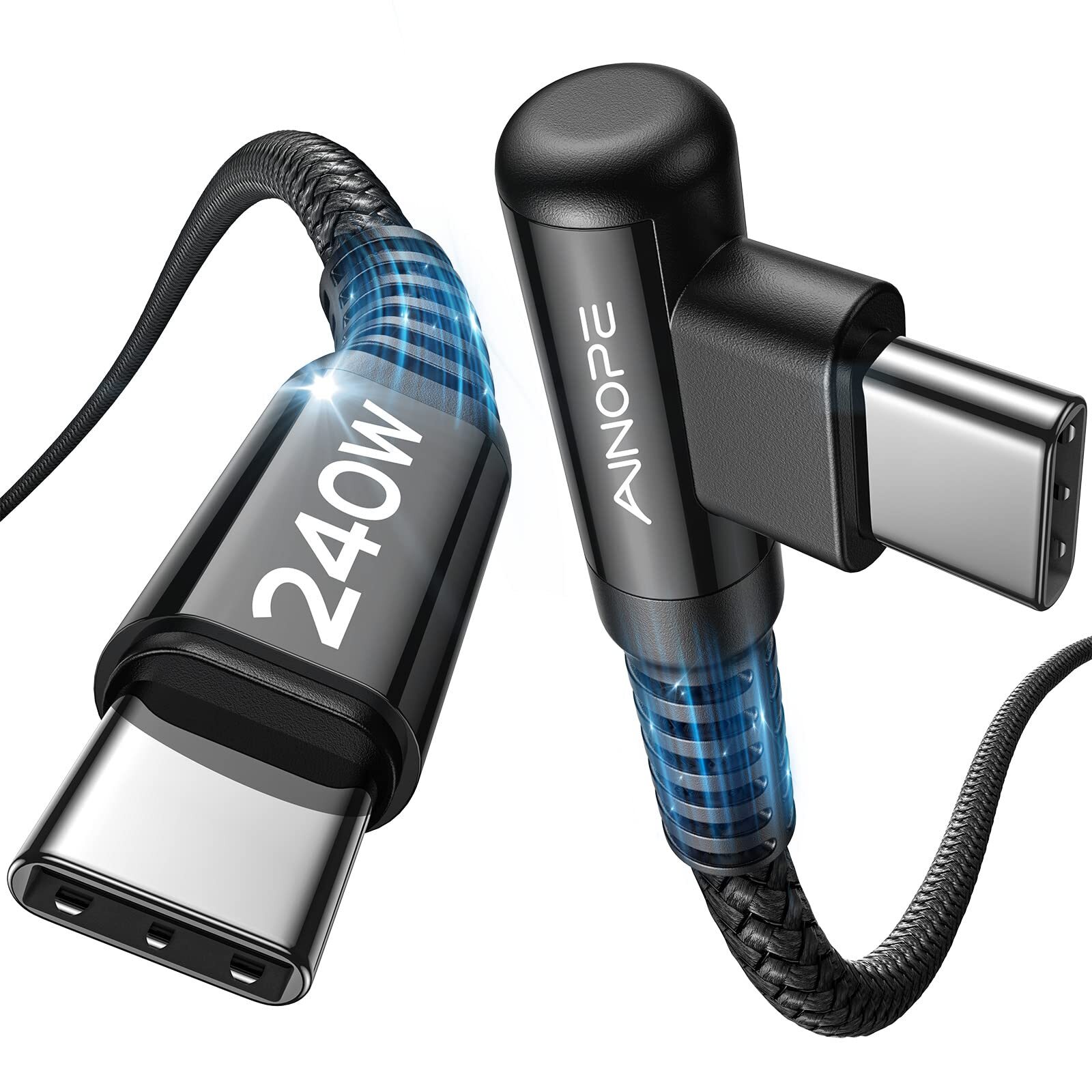 AINOPE 240W 6.6ft USB C Fast Charging Cable for MacBook iPhone 15 Samsung