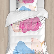 Baby Bettwäsche Set Zwei bezaubernde Zwillinge schlafend