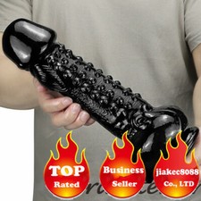 11.8" 3" Monster Giant Huge Ribbed Dildo Cock Thick Wide Dong Women Masturbator