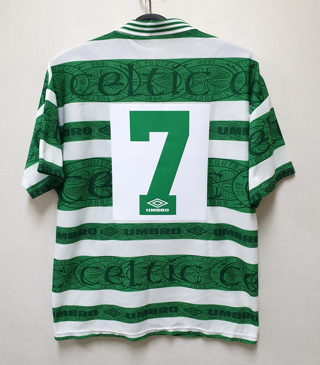 1996-97 CELTIC Home S/S No.7 Di Canio Scotland League 96-97 jersey shirt sz  L