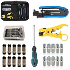 Coax Cable Crimper Tool Kit Coaxial Compression Tool For Rg6 Rg59 Rg11 With 1 Wi