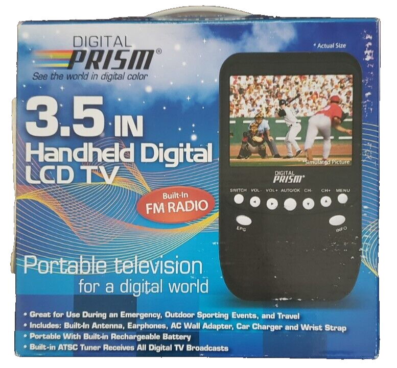 Digital Prism 3.5" Handheld Digital LCD TV Portable TV BRAND NEW