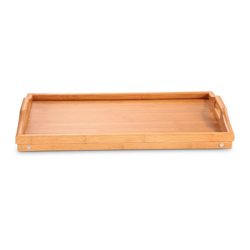 Bamboo Bed Tray Table Breakfast Serving Tray with Foldable Legs for Sofa Bed Eat - Picture 4 of 12