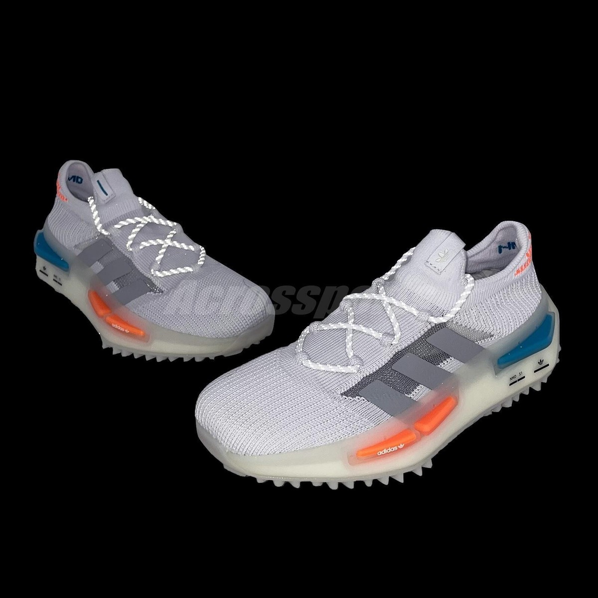 Size 9 - adidas NMD_S1 White Orange Teal for sale online | eBay