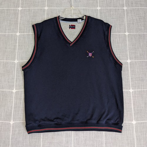 Bugle Boy Golf Vest Mens XL Blue Gray Pullover Preppy Casual Classic - Picture 2 of 16
