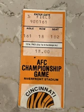 Freezer Bowl AFC Championship Cincinnati Bengals 1982 Ticket GREAT CONDITION