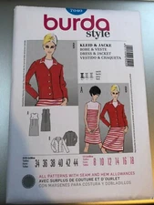 Burda Style Pattern 7040 Ms Sleeveless Slim Dress~Button Front Jacket Sz 8-18