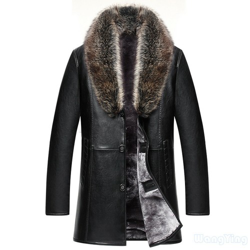 Chaqueta Abrigo Abrigo con Cremallera Parka de Cuero con Capucha de Cordero Forrado de Piel con Cremallera - Imagen 5 de 5