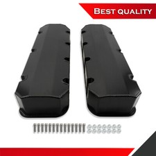 Fabricated Aluminum Tall Valve Covers Suit Chevy Big Block 454 Short Bolt Black