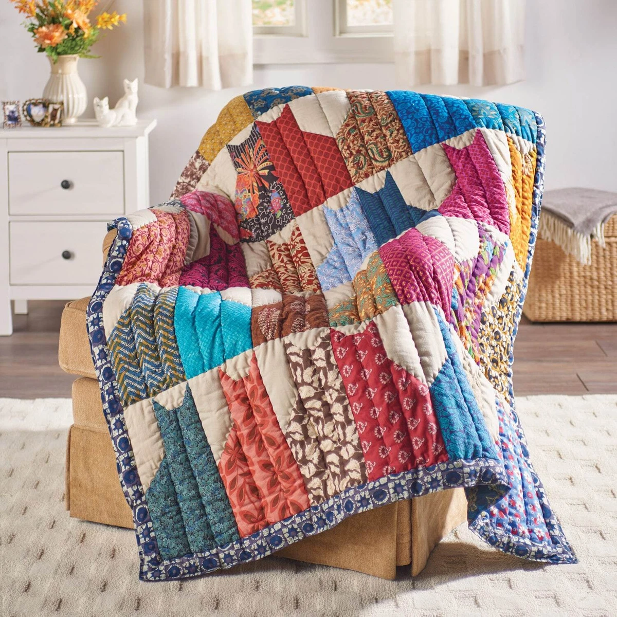 ART ARTIFACT Cats Quilted Throw Blanket 100 Cotton Throw Quilt