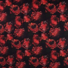 Gothic Rose Noir Printed Velvet Fabric Floral Luxury Curtains Upholstery