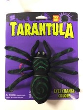 Tarantula LED Eyes Green Scary Fuzzy Spider Arachnid Halloween 8 Legs Decoration