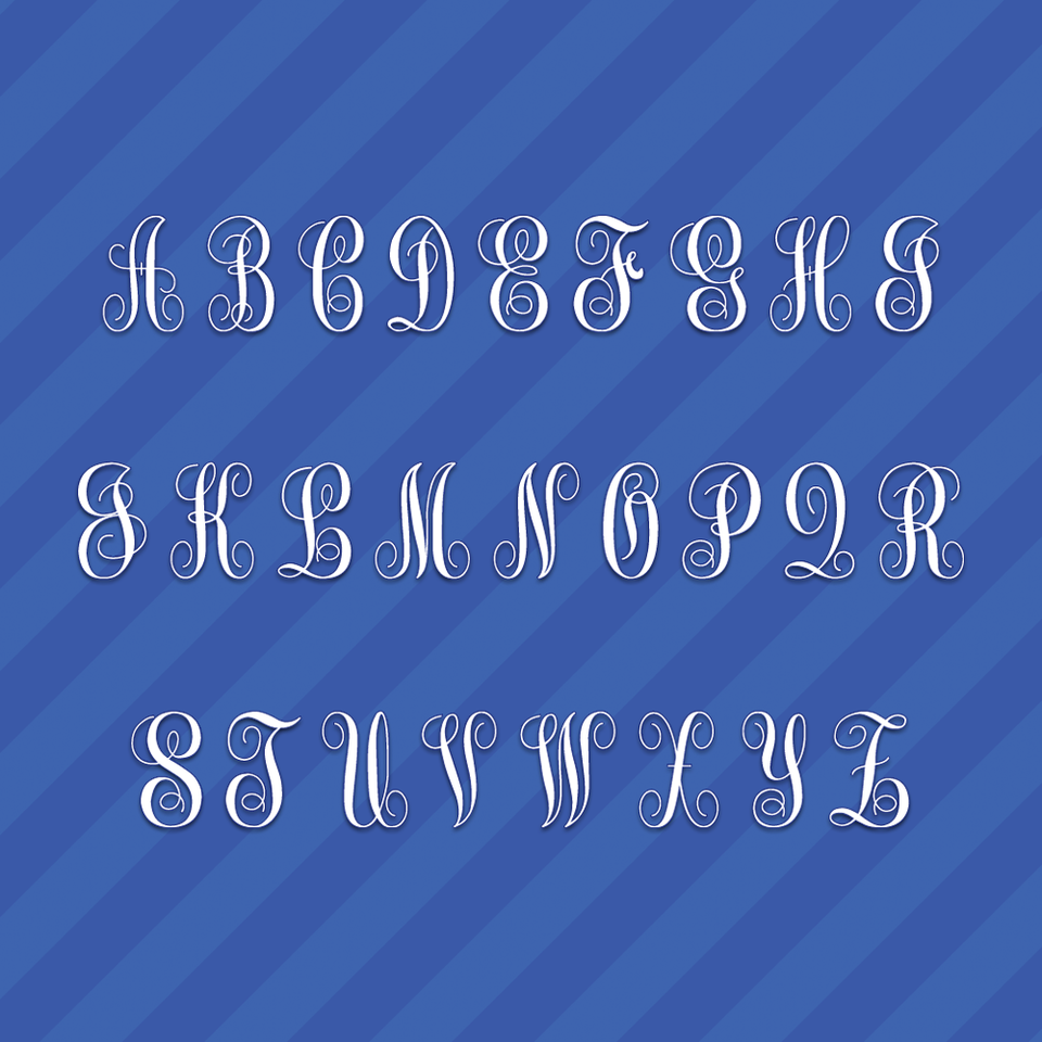 Vine Interlocking Monogram Letters Initials Vinyl Decal Sticker | eBay