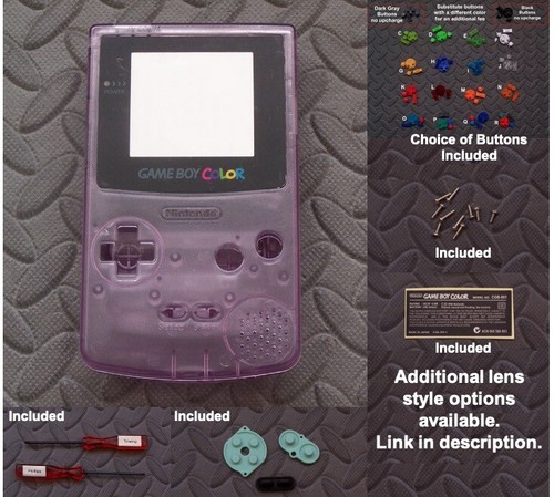 Nintendo Game Boy Color GBC Shell + Glass Lens + Buttons- Pick Shell Color! - Picture 23 of 25