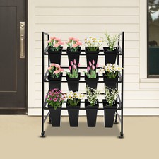 Flower Display Stand    3-tier Flower Holder    Flower Display Stand w/ 12 Pieces  