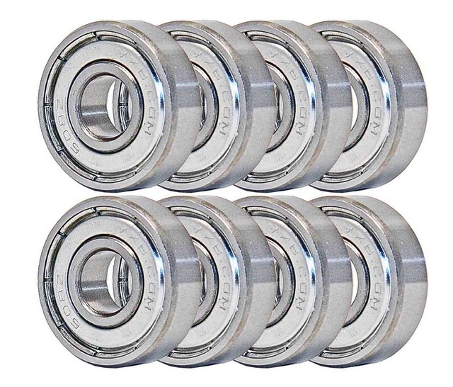 8Pack Skateboard Bearings / 608zz 8mm / longboard/roller skate/inline