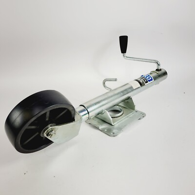 PRO Series 1000 lb Zinc Plated Swivel Jack w/ 6'' Black Poly Wheel #EJ10000101