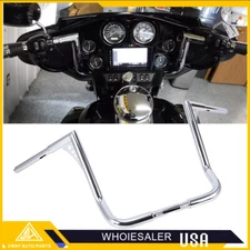 14" Rise Ape Hanger Bagger King Bar Handlebars For Harley Touring Dressers 82-Up