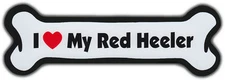 Dog Bone Magnet: I Love My Red Heeler | For Cars, Refrigerators, More