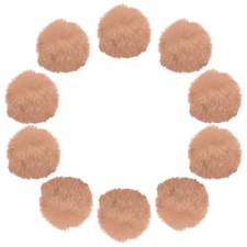 2.8 Inch Faux Fur Pom Pom Balls, 10 Pcs Khaki Faux Fur Pom Poms for Hats