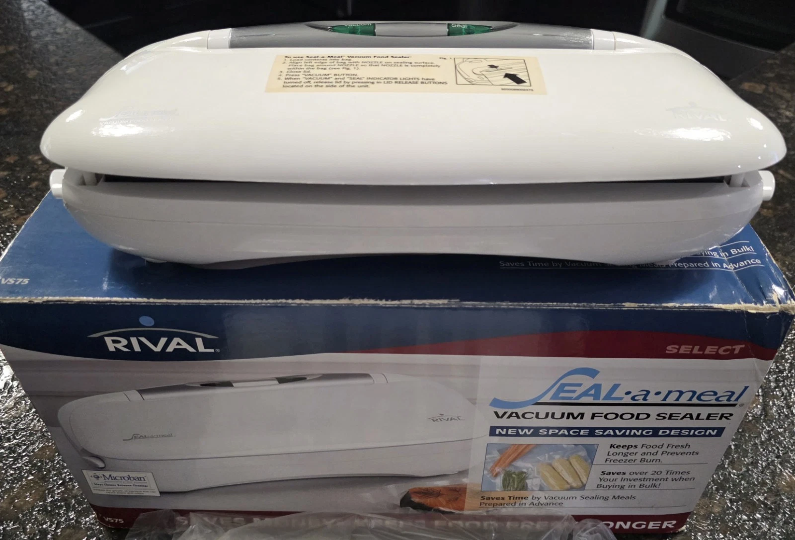 RIVAL Gourmet Seal-A-Meal Vacuum Food Sealer VS110 White
Opens in a new window or tab