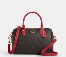 NWT COACH Rowan Satchel In Signature Canvas Leather
