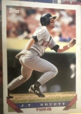 Topps 1993 J.T. Bruett #309 Minnesota Twins MLB Baseball Card Base Set