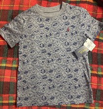 Polo Ralph Lauren Polo Bear Boys T-Shirt Grey Cotton Size 6 Short Sleeve