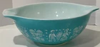 VINTAGE PYREX AMISH BUTTERPRINT TURQUOISE  BLUE MIXING BOWL 444 4QT