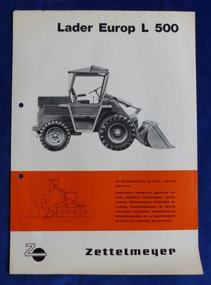 017) Zettelmeyer Wheel Loader Loader Europ L 500 Brochure Brochure 1968