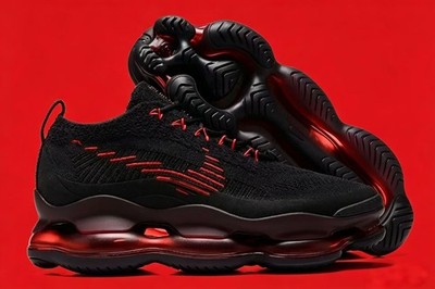 Nike Air Max FK Black Red Cushioned Men's 7-11 Free Shipping