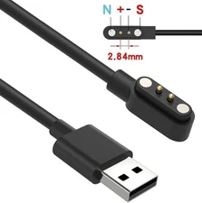 2-Pin USB Data Charging Cable Magnetic Charger For Blackview Smart Watch 2.84mm