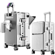 2-piece Hardshell Zipperless Luggage Set 2026 Aluminum Frame Hardshell Spi...
