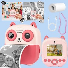 Compact print camera - mini portable photo printer with cartoon design