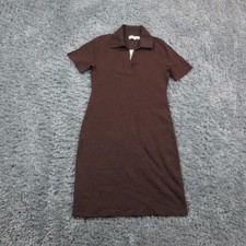 LOFT Dress Womens XS Brown Polo Collar Short Sleeve Stretch Knit Shirt NWT
