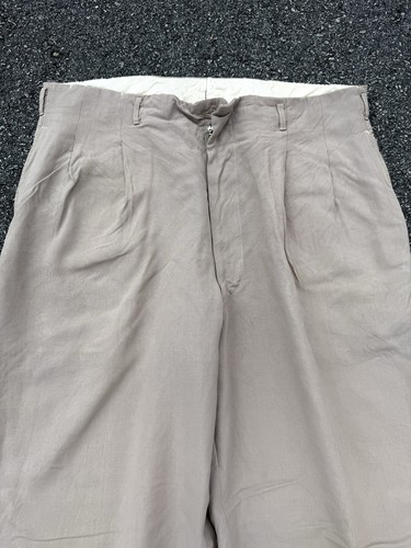 Vintage 50s 60s Pleated Drop Loop Pants Trousers Size 34x28 - Picture 3 of 6