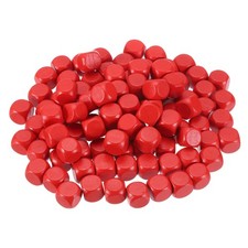 15mm Blank Wooden Dice, 100 Pack Unfinished Wood Cube Blocks, Red