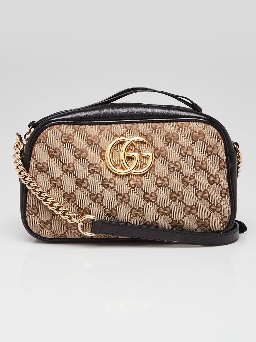 【GUCCI】GG SMALL CAMERA BAG◆702234UM8HG Gucci Beige/Ebony GG Diagonal Quilted Canvas Marmont Small
