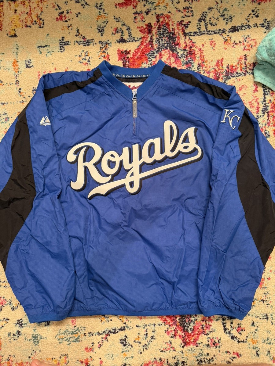 MLB マジェスティック ロイヤルズ ジャケット L Kansas City Royals Quarter-Zip Pullover AUTHENTIC Majestic MLB