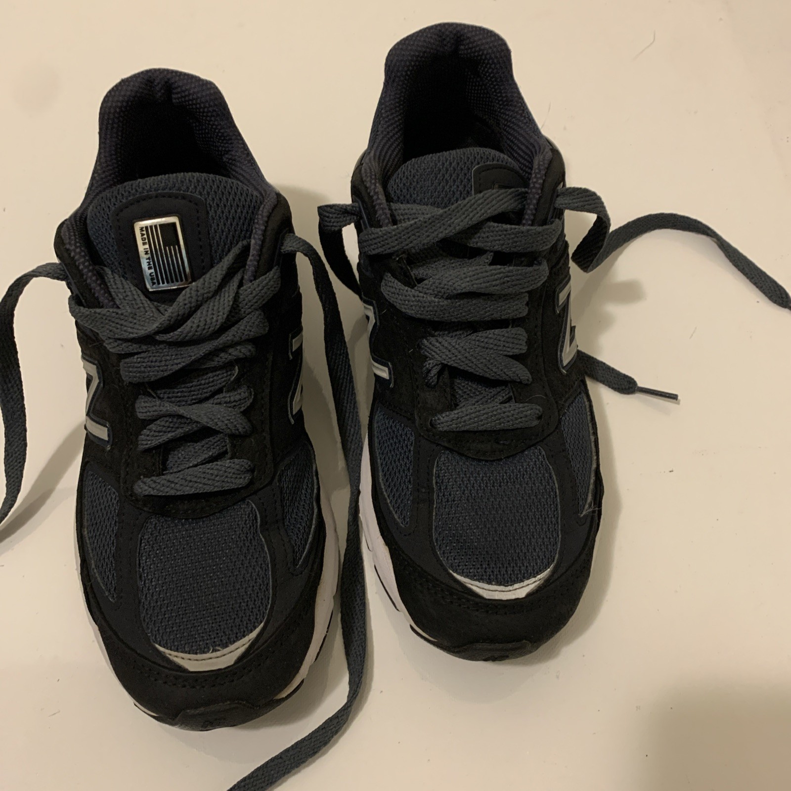 New Balance Womens 990v5 Navy Suede Mesh Athletic Running Sneakers US Size 9 D