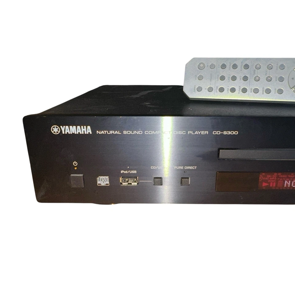Reproductor de CD negro Yamaha CD-S300 reproductor de discos compactos audio de alta fidelidad con control remoto probado Foto 2 de 4